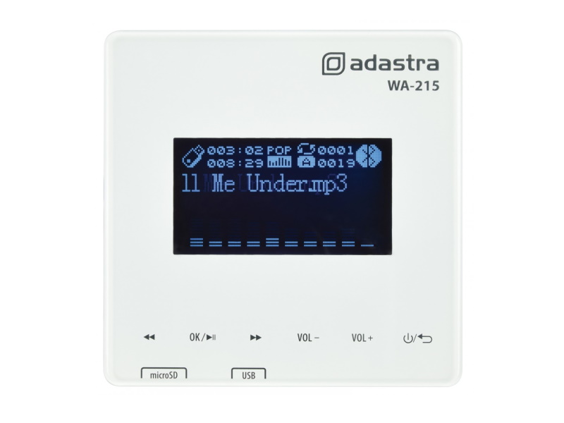 Adastra WA-215 Amplificador de pared estereo con FM, USB, SD Y bluetooth 